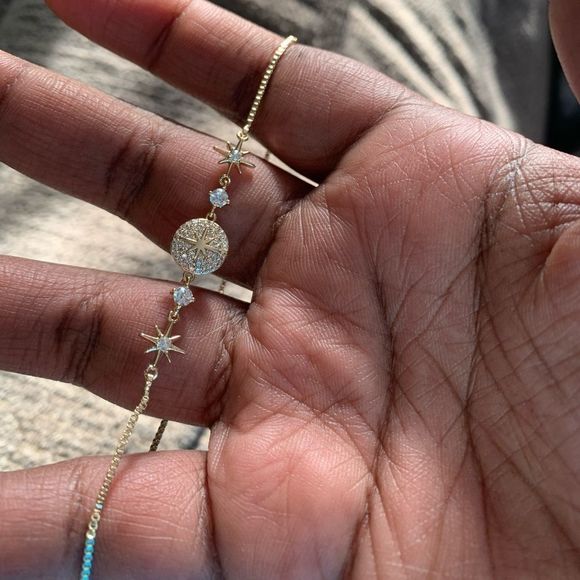 14K Yellow Gold Bracelt w/ AAA Micro Inlaid Zirconias - Picture 8 of 10